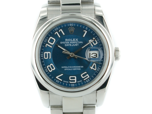Rolex Oyster Perpetual Datejust dunkelblau mit stahl Armband