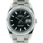 Product:Rolex Oyster Perpetual Datejust schwarz mit stahl Armband
