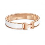 Hermes Clic H ARMBAND rose/weiss