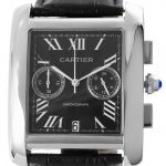 9 Abbildung zum Produkt Cartier Tank MC Chronograph schwarz mit Lederband schwarz